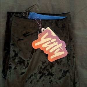 NWT Black Velvet High Waist Leggings - YITTY